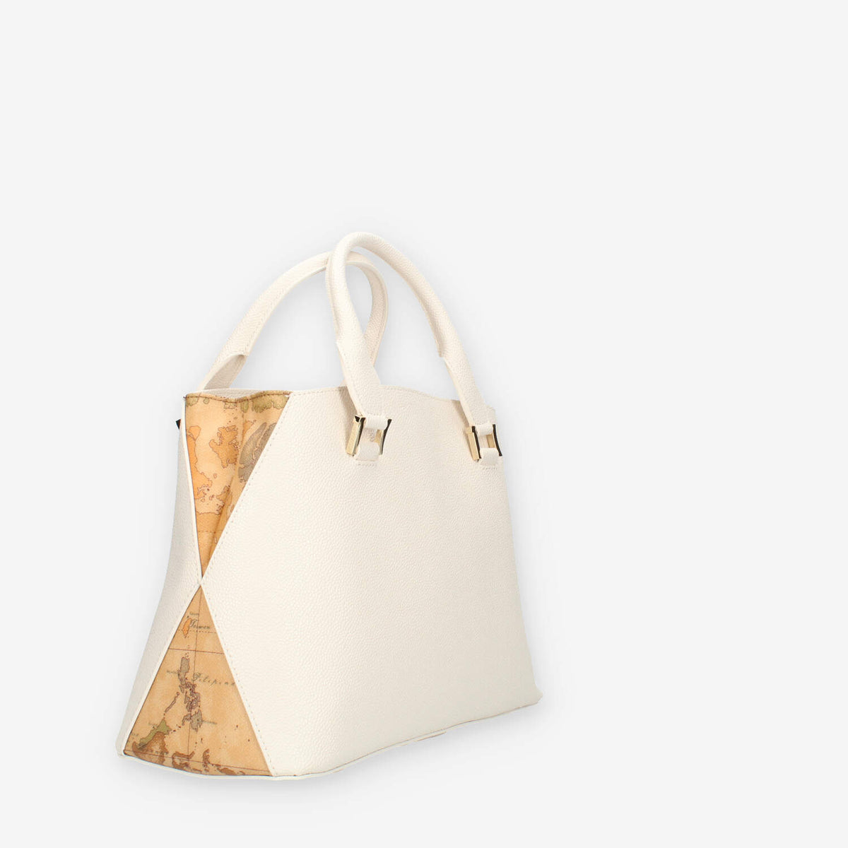 Alviero Martini Prima Classe Borsa a mano a 2 scomparti avorio e Geo Classic