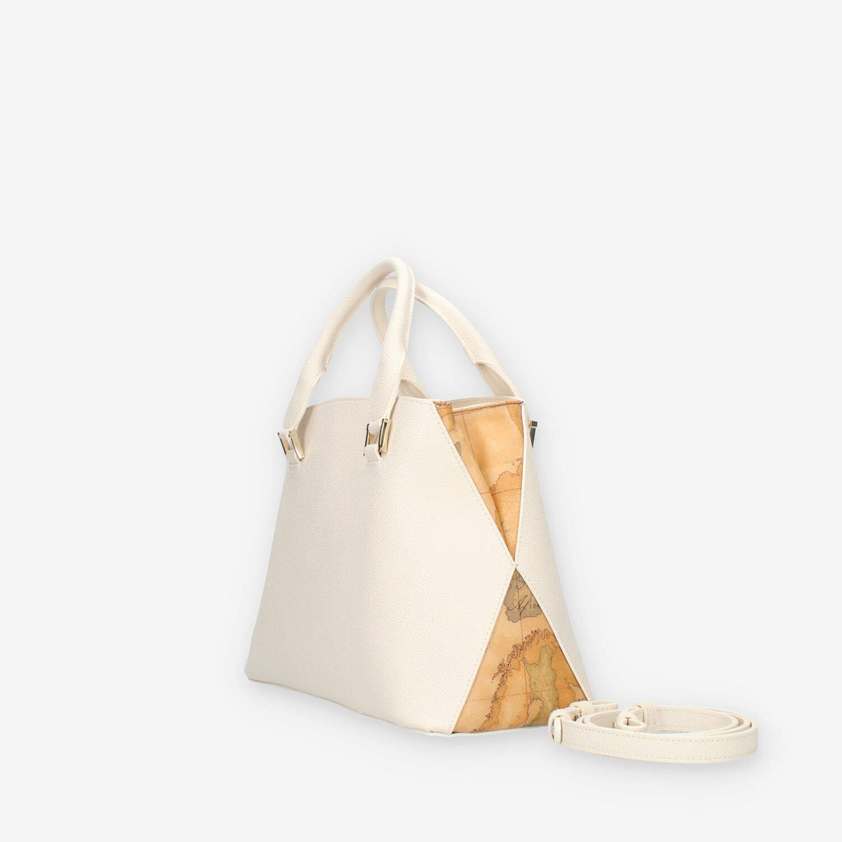Alviero Martini Prima Classe Borsa a mano a 2 scomparti avorio e Geo Classic