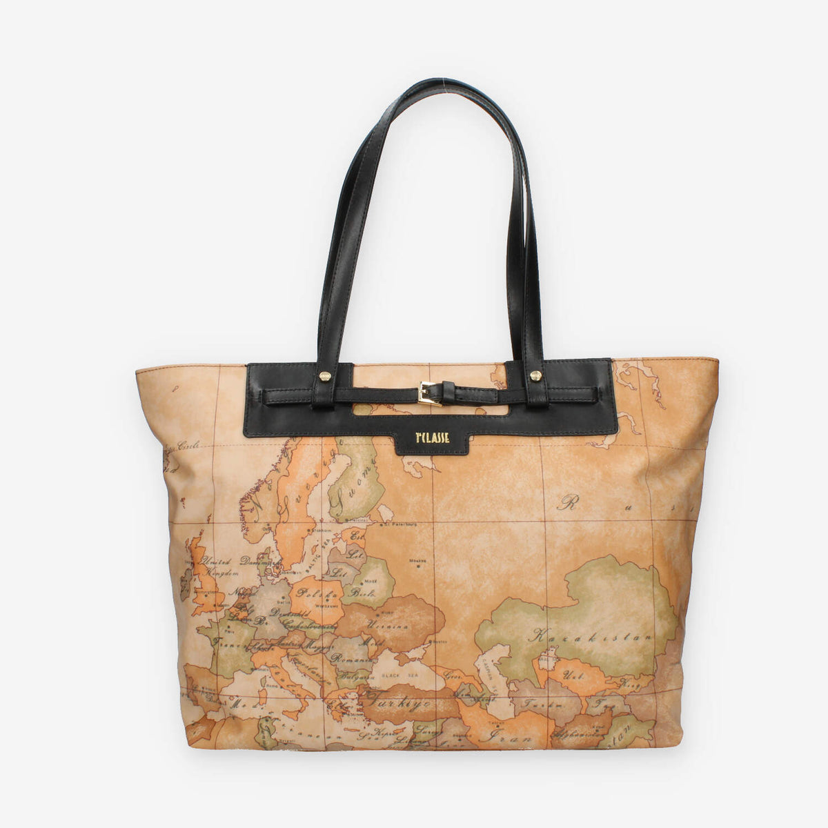 Alviero Martini Prima Classe Shopping in tessuto Soft Geo Classic e nero