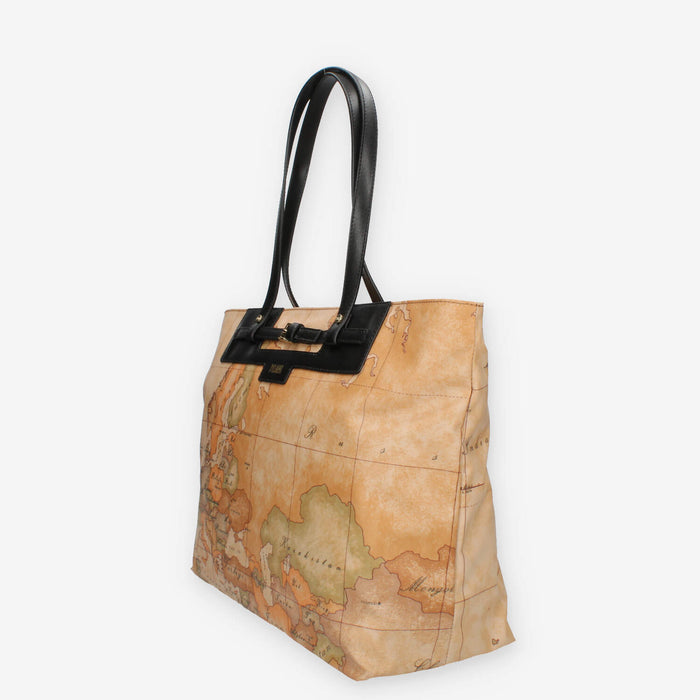 Alviero Martini Prima Classe Shopping in tessuto Soft Geo Classic e nero