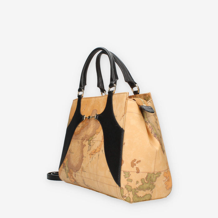 Alviero Martini Prima Classe Borsa a mano con tracolla Geo Classic e nera