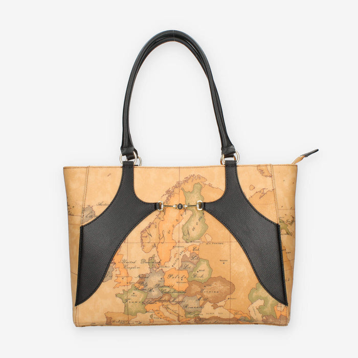 Alviero Martini Prima Classe Borsa modello shopping Geo Classic e nera