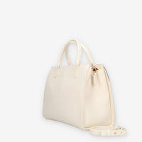 Alviero Martini Prima Classe Borsa a mano a 3 scomparti in saffiano avorio e Geo Classic