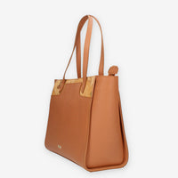 Alviero Martini Prima Classe Borsa modello shopping in saffiano cuoio e Geo Classic