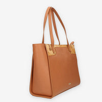 Alviero Martini Prima Classe Borsa modello shopping in saffiano cuoio e Geo Classic