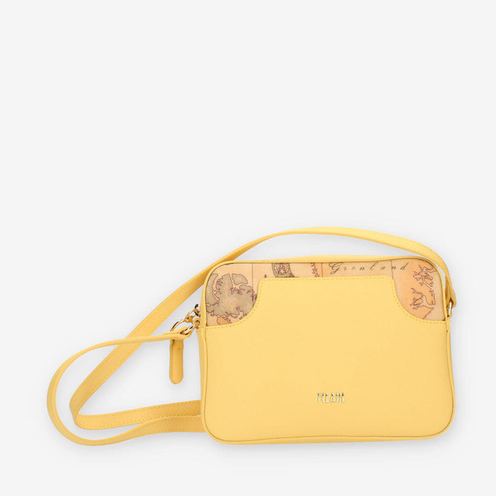 Alviero Martini Prima Classe Borsetta a tracolla in saffiano giallo e Geo Classic