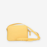 Alviero Martini Prima Classe Borsetta a tracolla in saffiano giallo e Geo Classic