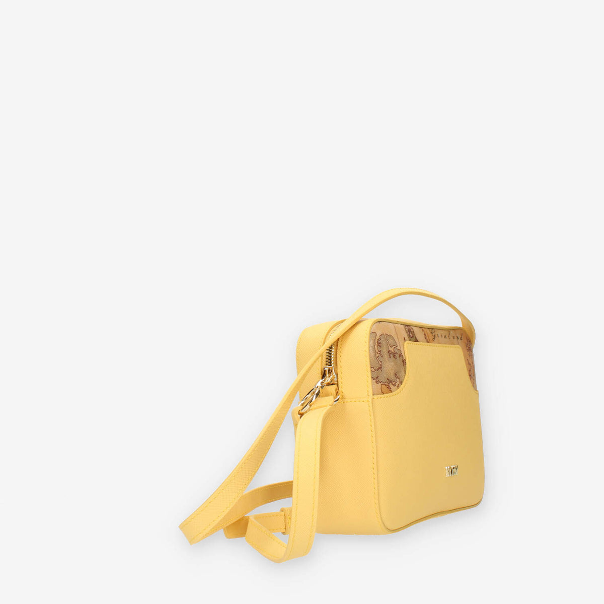 Alviero Martini Prima Classe Borsetta a tracolla in saffiano giallo e Geo Classic
