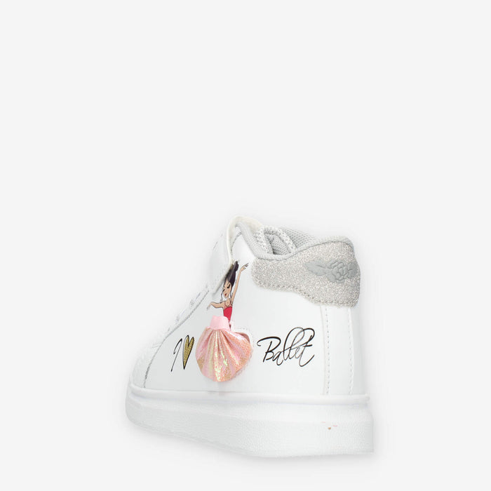 Lelli Kelly Mille Stelle Mid Sneakers alte bianche da bimba con paillettes