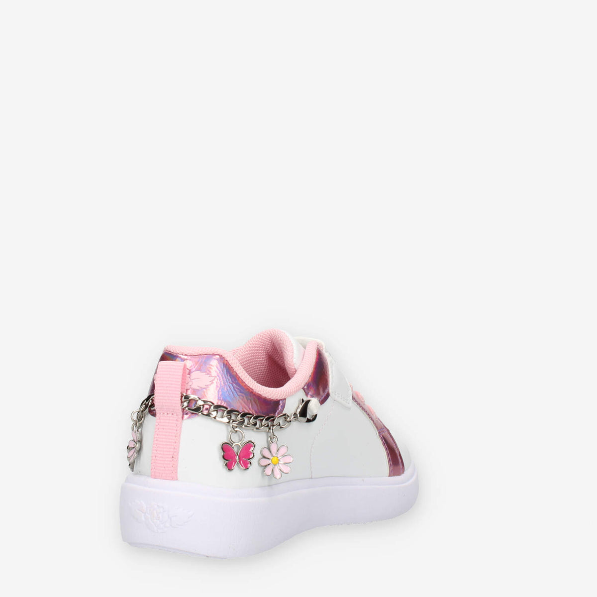 Lelli Kelly Gioiello Sneakers basse bianche e rosa da bimba con applicazioni e strass