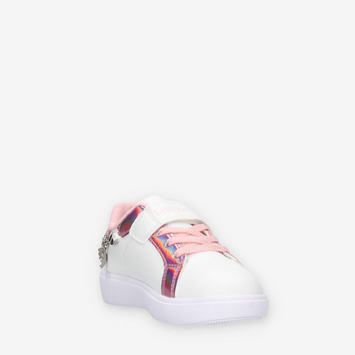 Lelli Kelly Gioiello Sneakers basse bianche e rosa da bimba con applicazioni e strass