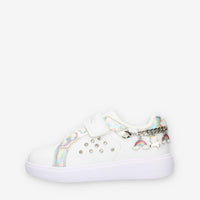 Lelli Kelly Gioiello Sneakers basse bianche e argento da bimba con applicazioni e strass