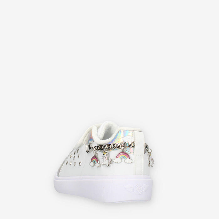 Lelli Kelly Gioiello Sneakers basse bianche e argento da bimba con applicazioni e strass