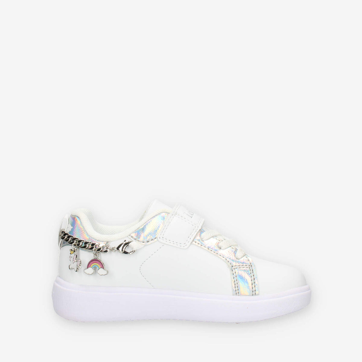 Lelli Kelly Gioiello Sneakers basse bianche e argento da bimba con applicazioni e strass
