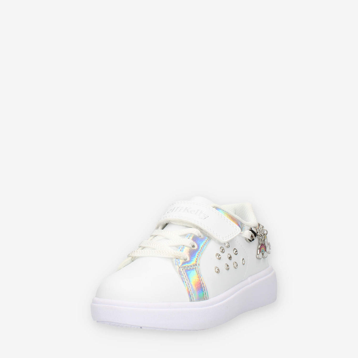 Lelli Kelly Gioiello Sneakers basse bianche e argento da bimba con applicazioni e strass