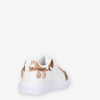 Lelli Kelly Gioiello Sneakers basse bianche e rame da bimba con applicazioni e strass
