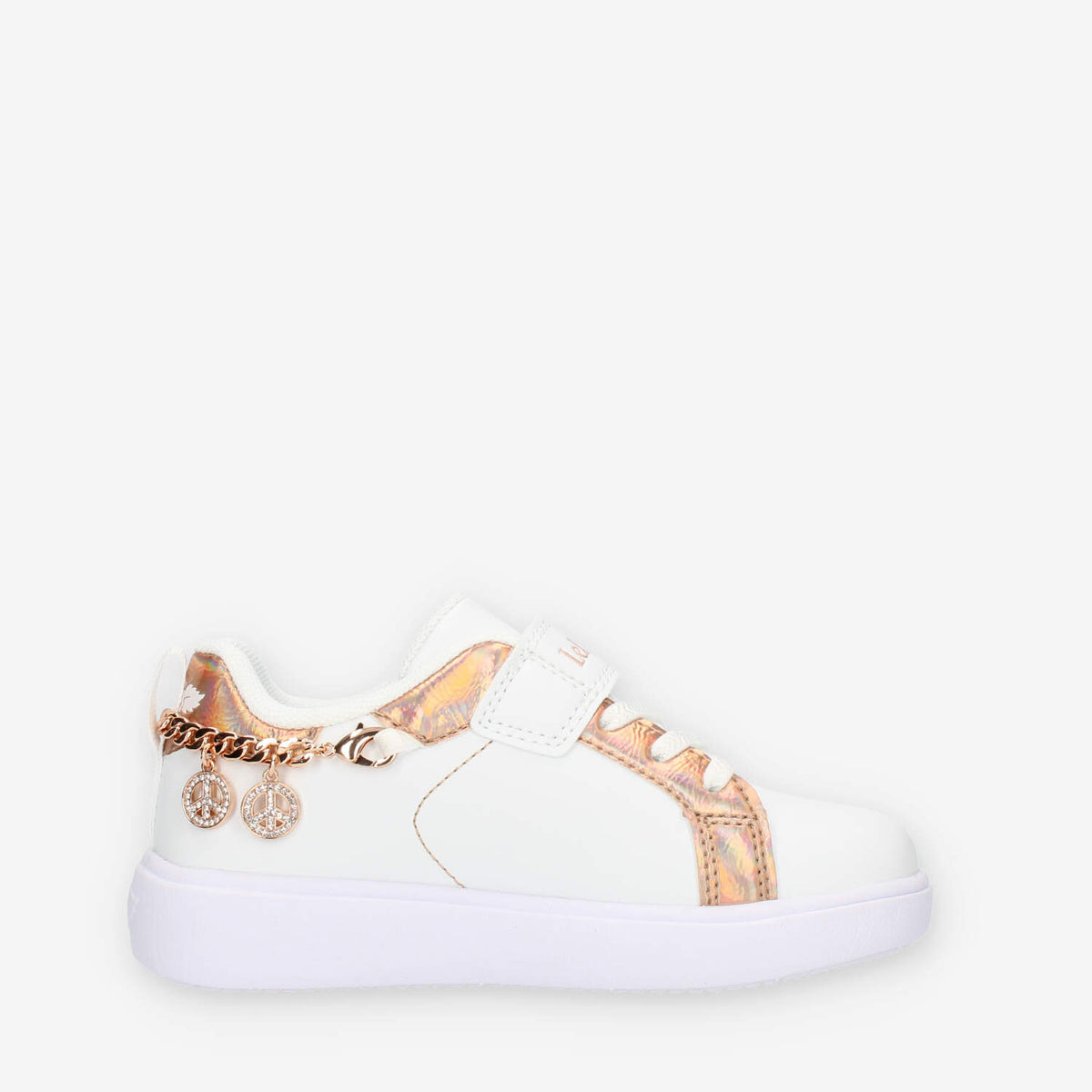 Lelli Kelly Gioiello Sneakers basse bianche e rame da bimba con applicazioni e strass