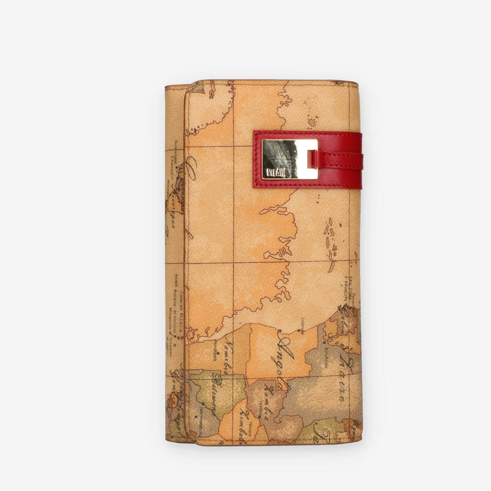 Alviero Martini Prima Classe Portafogli con patta Geo Classic e rosso