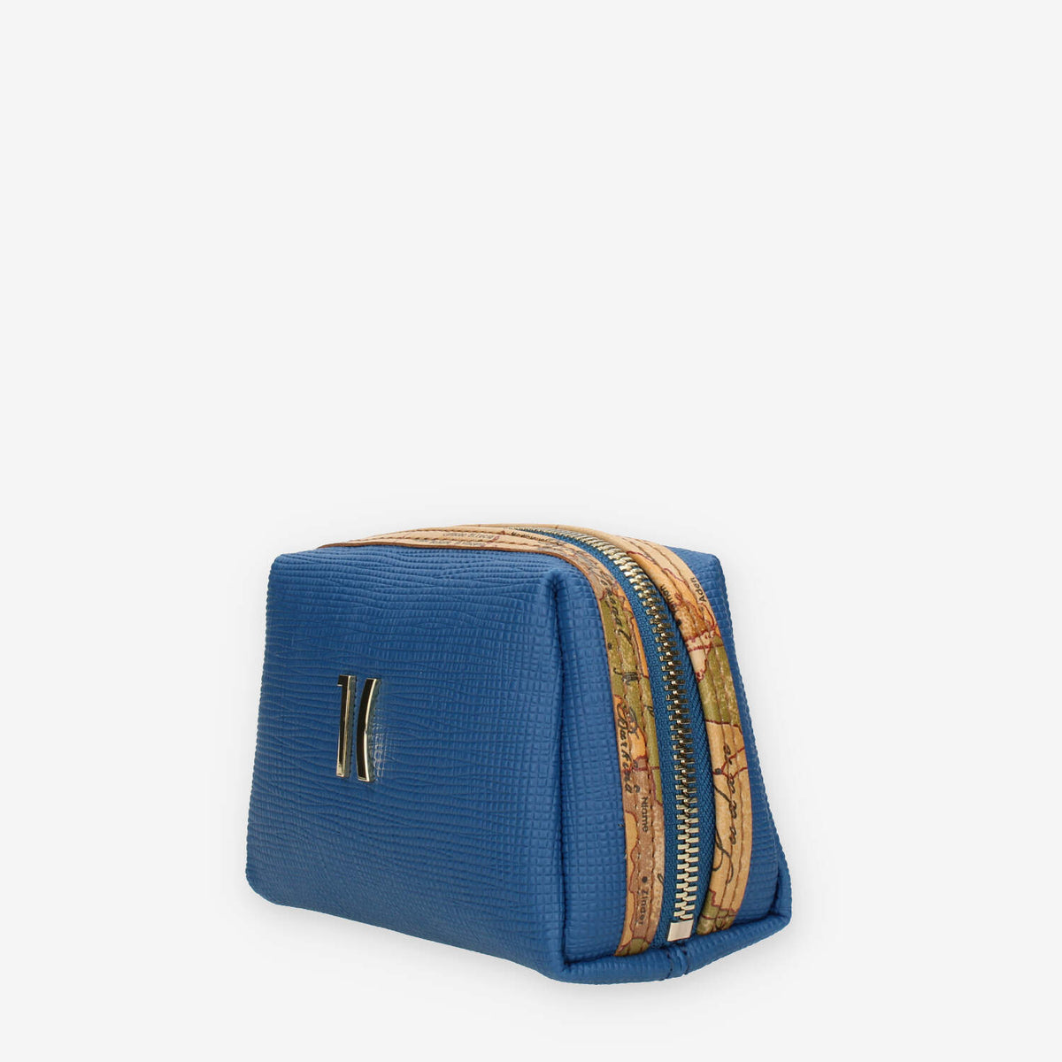 Alviero Martini Prima Classe Beauty case piccolo blu e Geo Classic