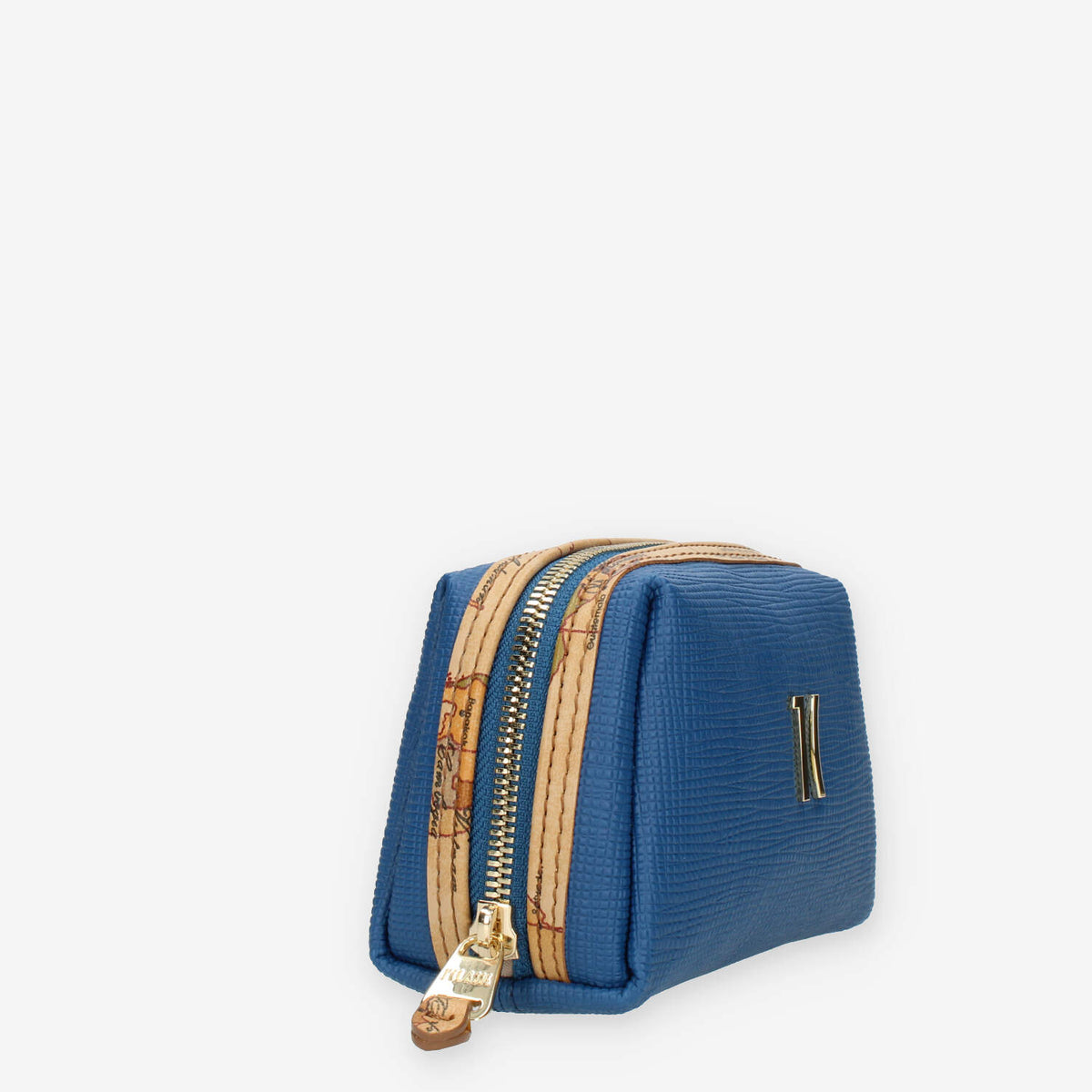 Alviero Martini Prima Classe Beauty case piccolo blu e Geo Classic