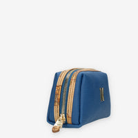 Alviero Martini Prima Classe Beauty case piccolo blu e Geo Classic