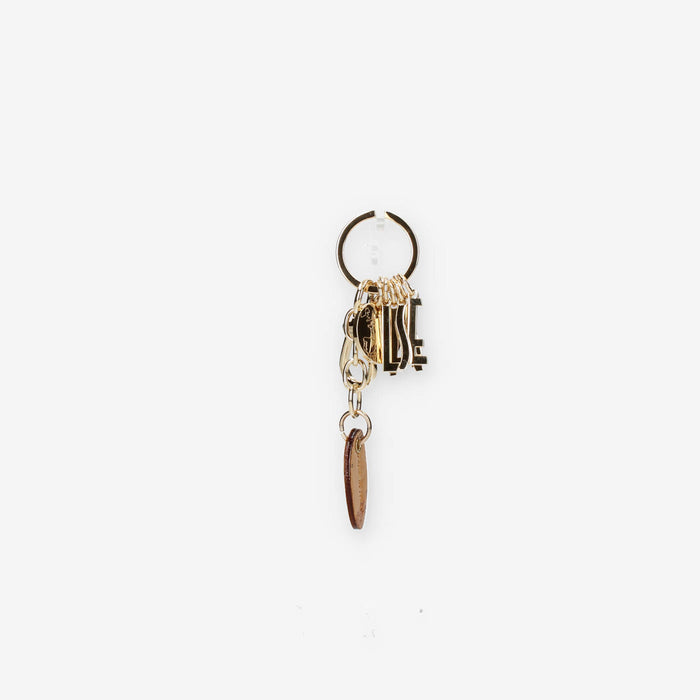 Alviero Martini Prima Classe Portachiavi Logo Lettere Geo Classic e oro