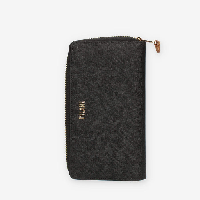 Alviero Martini Prima Classe Portafogli grande nero con zip