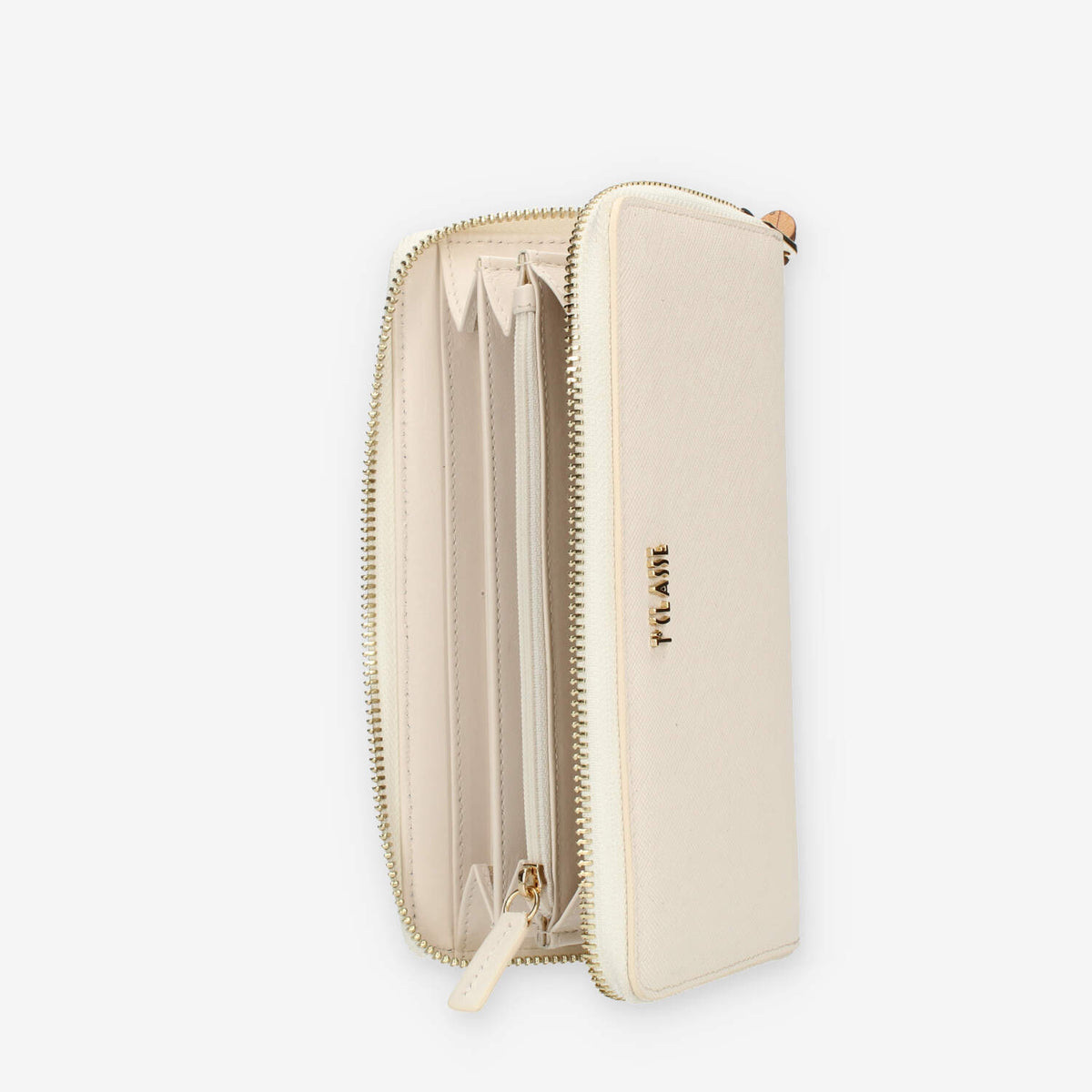 Alviero Martini Prima Classe Portafogli grande avorio con zip
