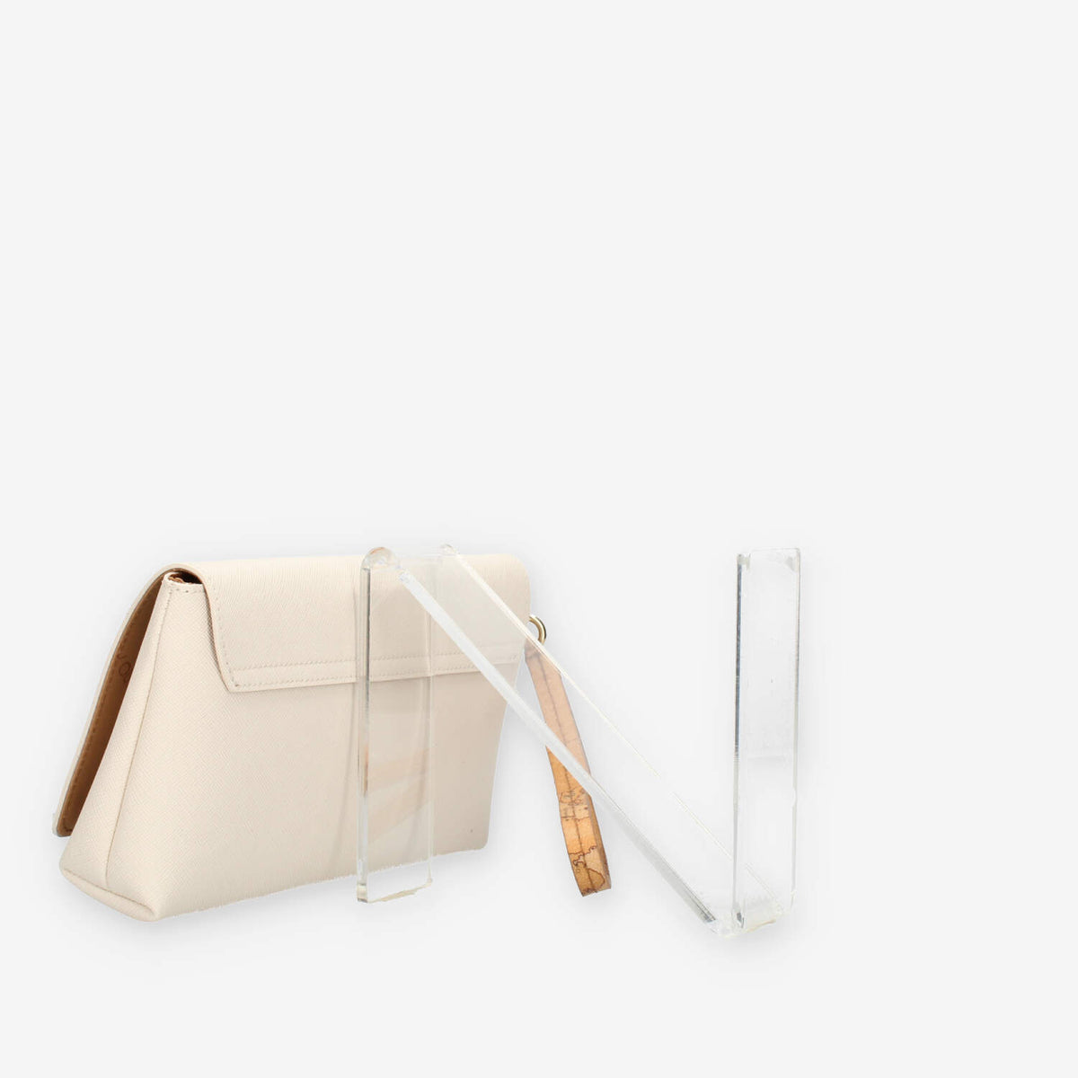 Alviero Martini Prima Classe Pochette avorio con polsiera Geo Classic