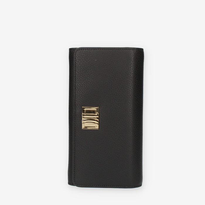 Alviero Martini Prima Classe Portafogli in pelle nero con patta