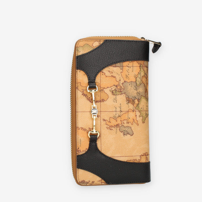 Alviero Martini Prima Classe Portafogli in pelle nero e Geo Classic