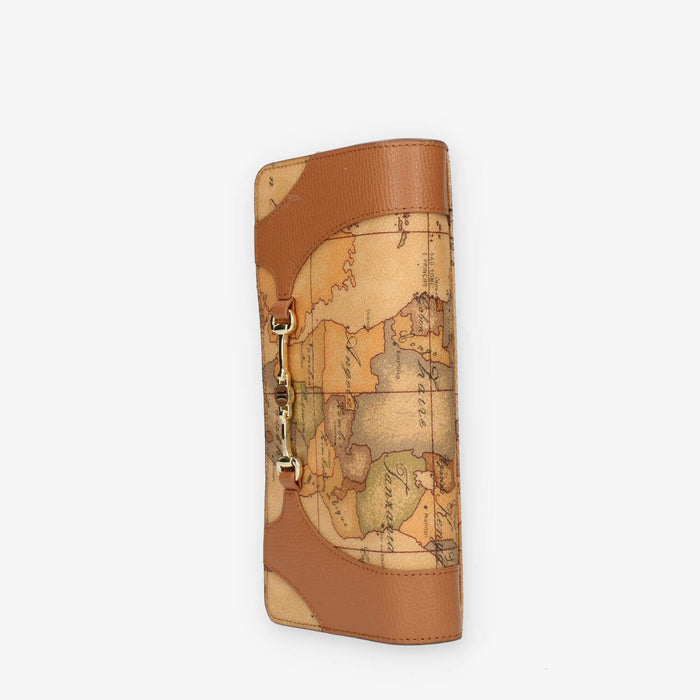 Alviero Martini Prima Classe Portafogli in pelle cuoio e Geo Classic con patta