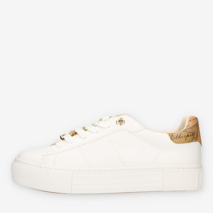 Alviero Martini Prima Classe Sneakers linea junior bianche e Geo Classic con catena e strass