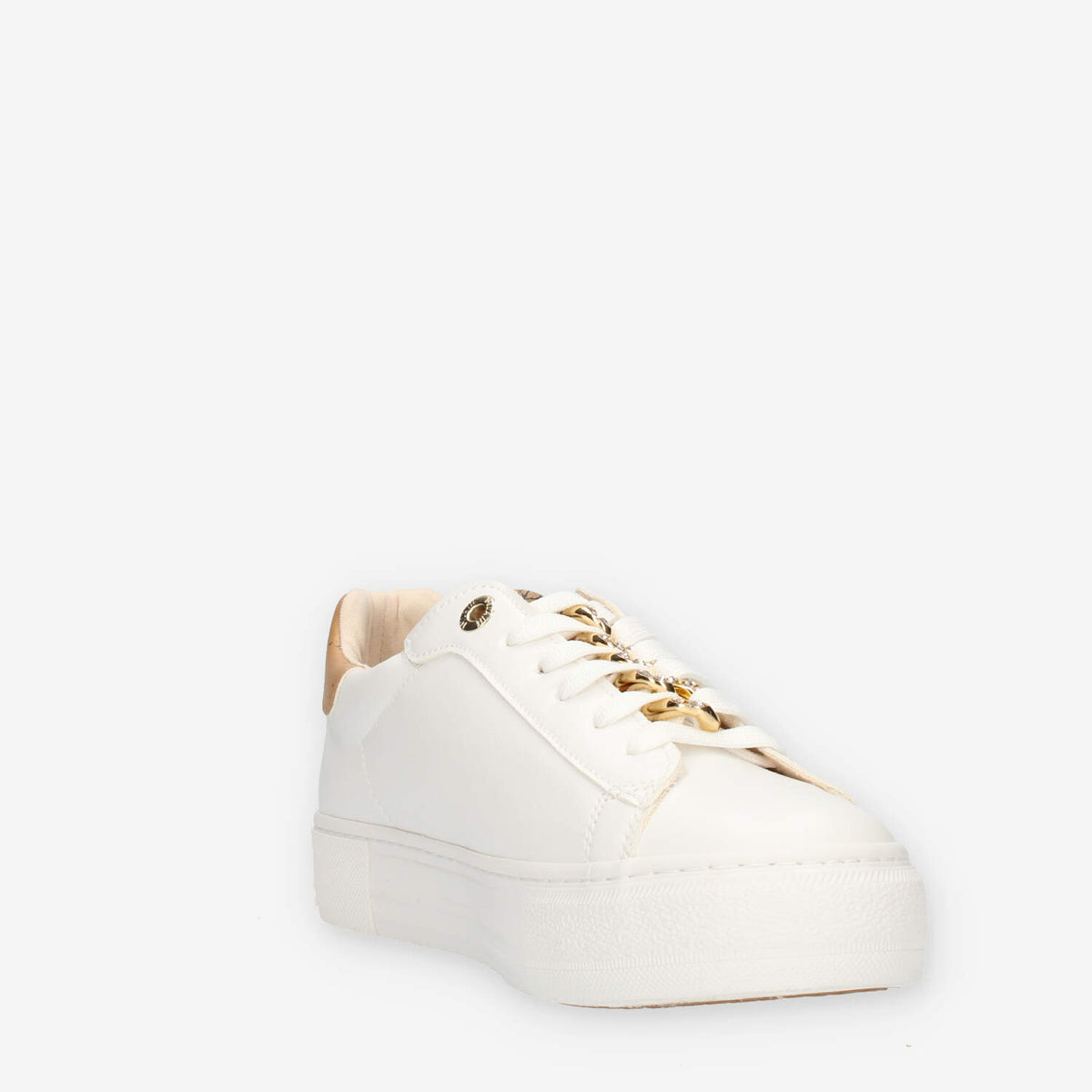 Alviero Martini Prima Classe Sneakers linea junior bianche e Geo Classic con catena e strass