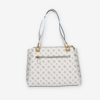 Guess Alva Borsa a spalla a 3 scomparti logata avorio e rosa