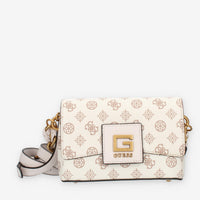 Guess Alva Mini Borsa a tracolla logata avorio e rosa