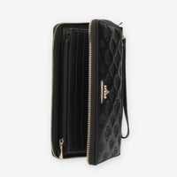 Guess La Femme Portafogli nero logato con zip e polsiera