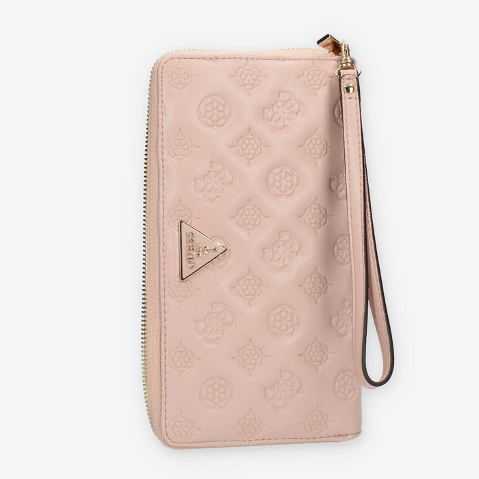 Guess La Femme Portafogli rosa logato con zip e polsiera