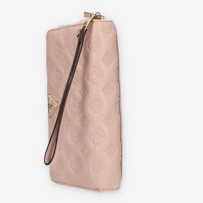 Guess La Femme Portafogli rosa logato con zip e polsiera