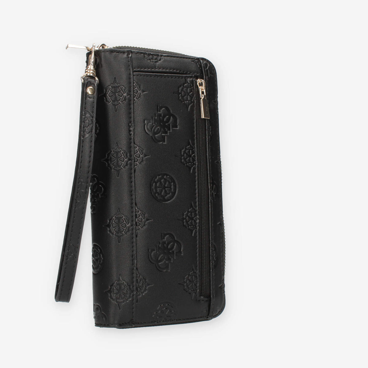 Guess Galeria Portafogli da donna nero logato con zip