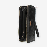 Guess Galeria Portafogli da donna nero logato con zip