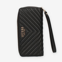 Guess Keillah Portafogli nero trapuntato con zip e polsiera
