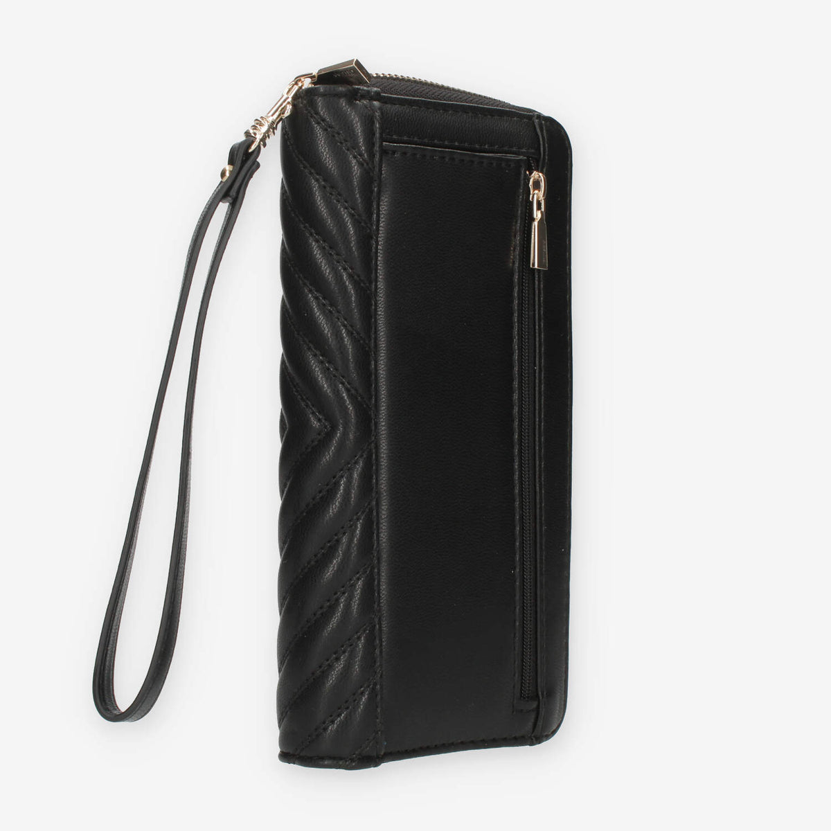 Guess Keillah Portafogli nero trapuntato con zip e polsiera