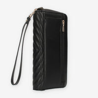 Guess Keillah Portafogli nero trapuntato con zip e polsiera