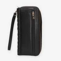 Guess Keillah Portafogli nero trapuntato con zip e polsiera