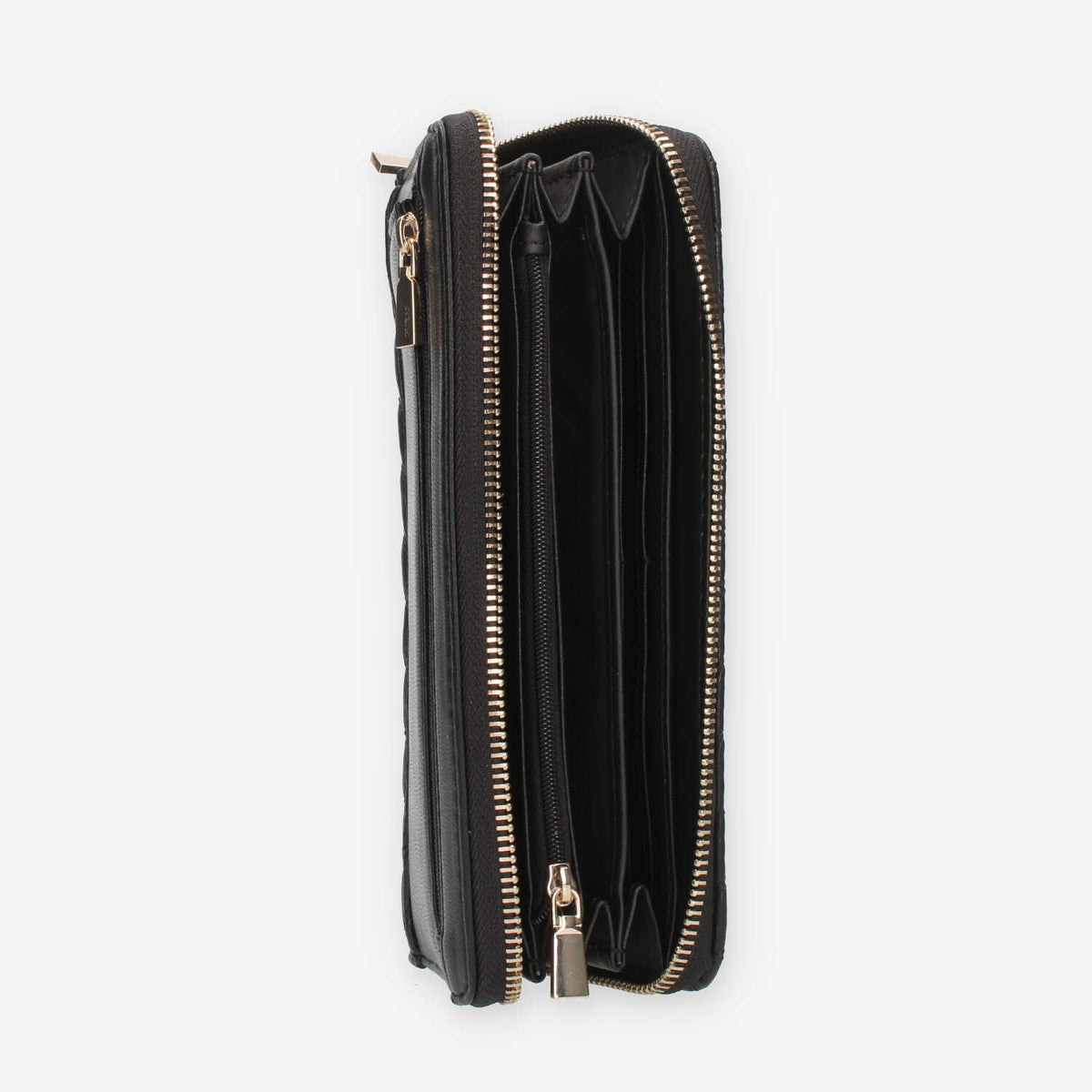 Guess Keillah Portafogli nero trapuntato con zip e polsiera