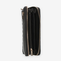 Guess Keillah Portafogli nero trapuntato con zip e polsiera