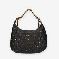 Guess Triana Borsa nera a spalla trapuntata con borchiette