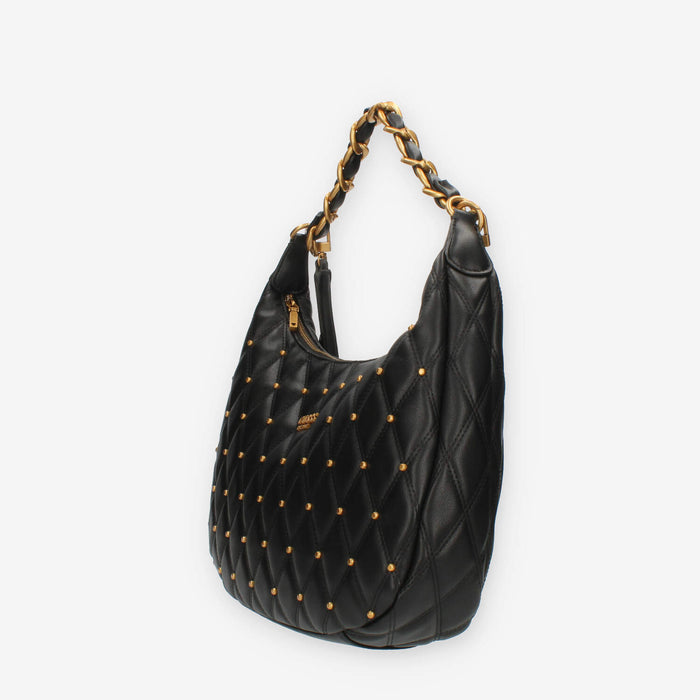 Guess Triana Borsa nera a spalla trapuntata con borchiette