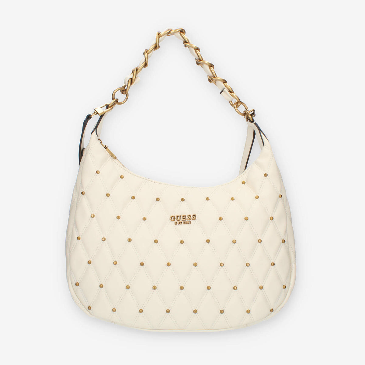 Guess Triana Borsa avorio a spalla trapuntata con borchiette